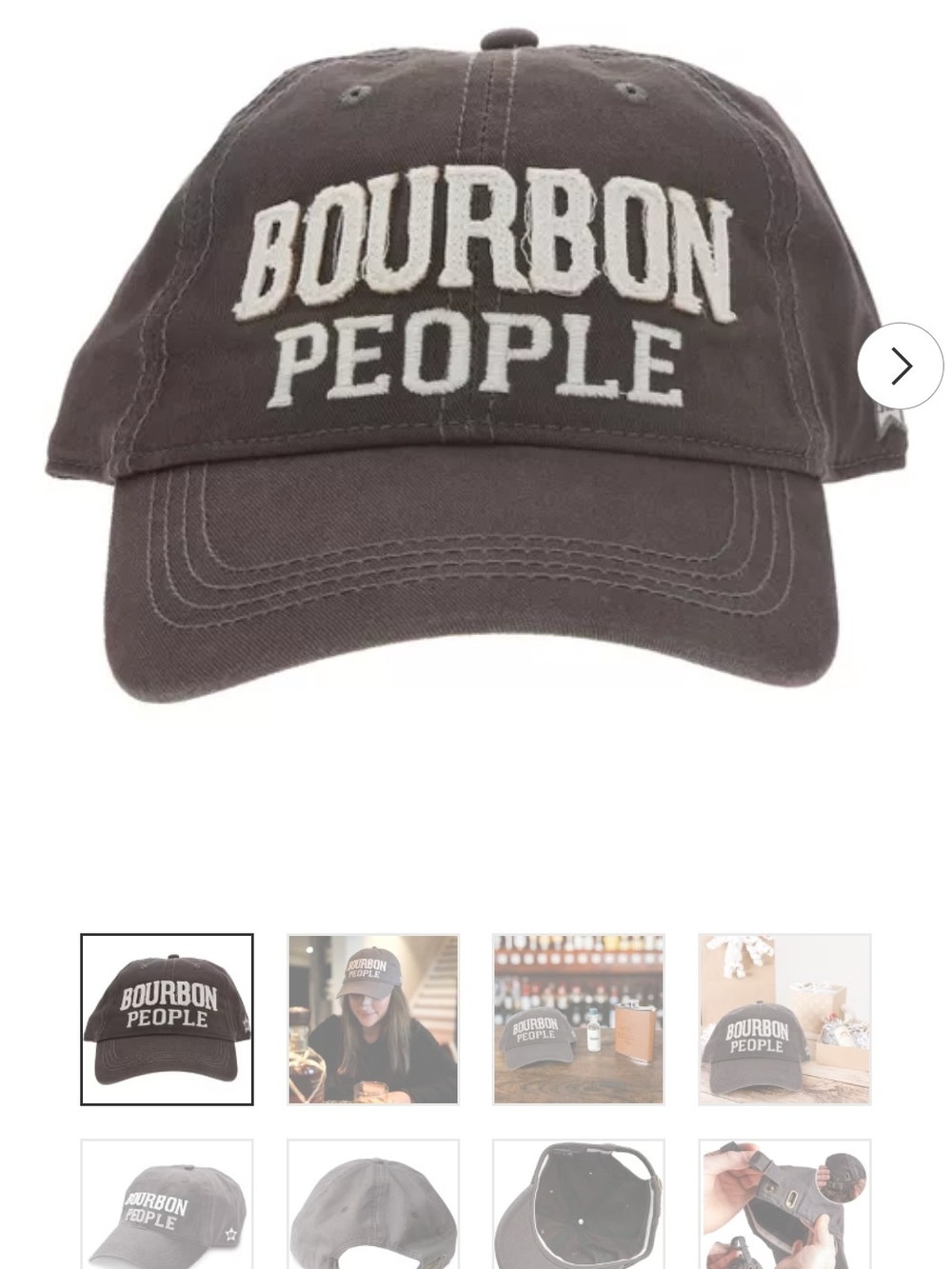 Bourbon People Embroidered Baseball Cap - Charcoal